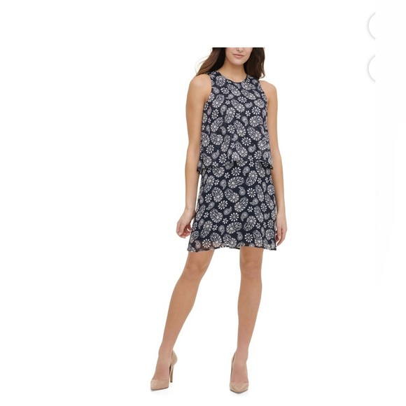 Tommy Hilfiger Women's Halter Neck Above the Knee Shift Dress Sz-16 - Picture 3 of 10